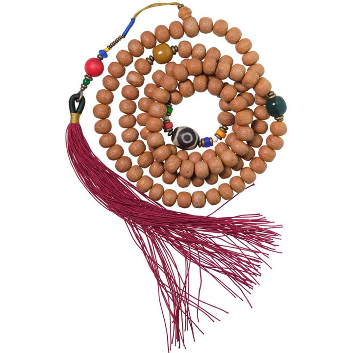 Buddha Stones 108 Mala Beads Bodhi Seed Dzi Bead Peace Tassel Bracelet - image 13