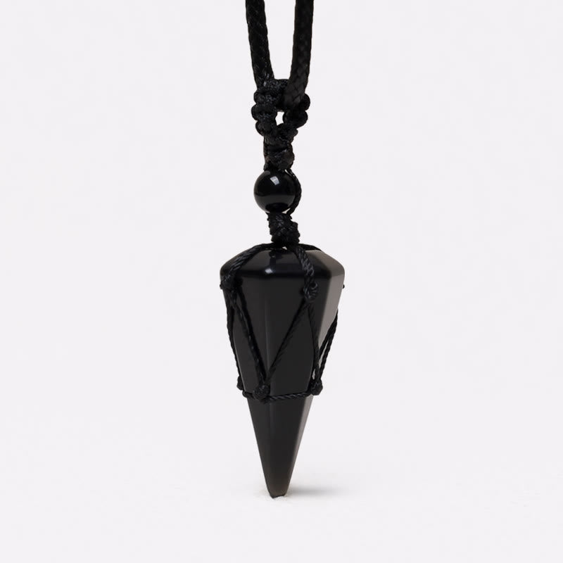 Buddha Stones Natural Stone Pointed Pendant Necklace - Black Onyx - image 6