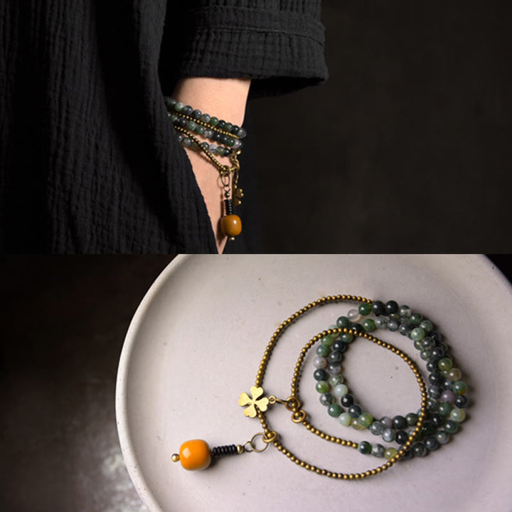 Buddha Stones Moss Agate Copper Lucky Multilayer Bracelet - image 6