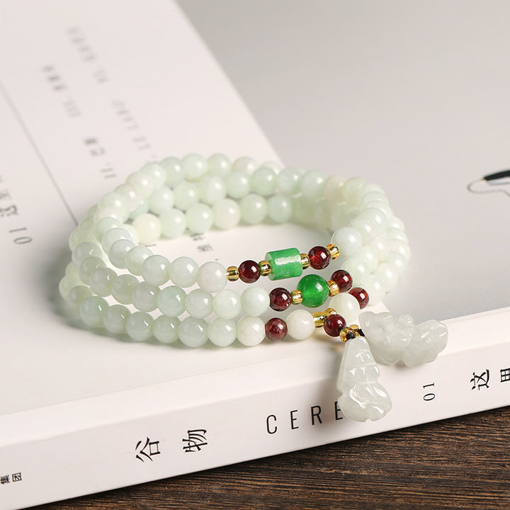 Buddha Stones Natural Jade Pixiu Buddha Abundance Bracelet - 2 - image 2