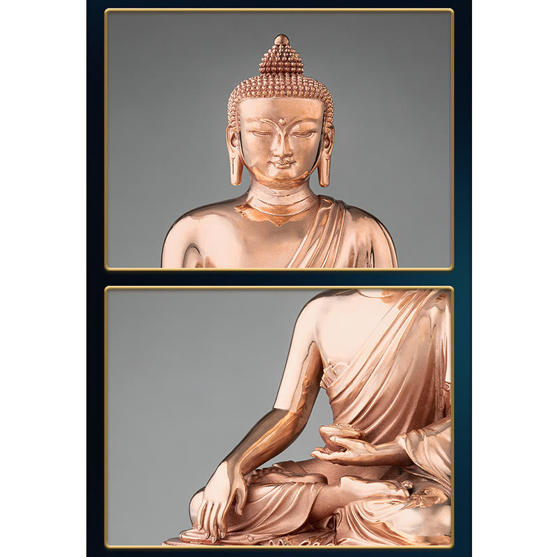 Buddha Stones Gautama Shakyamuni Buddha Figurine Serenity Copper Statue Home Decoration - image 6