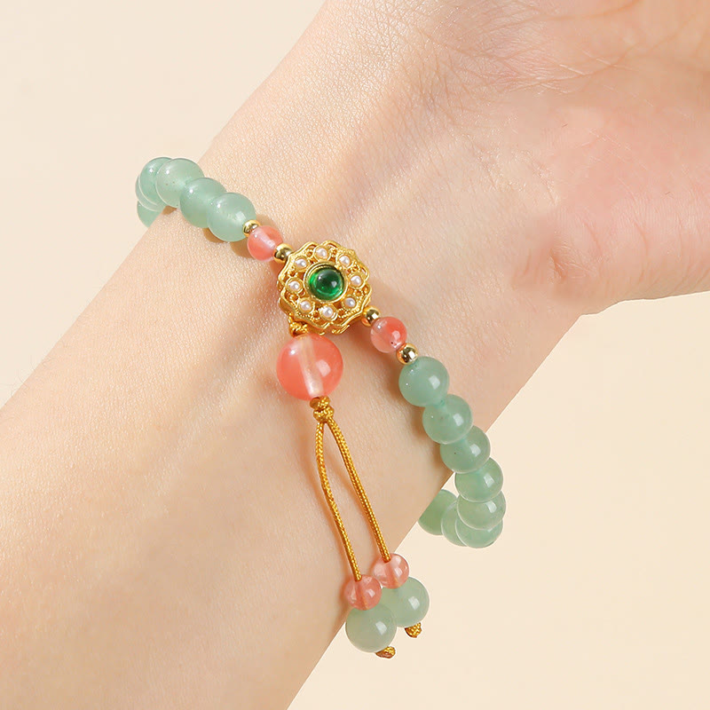 Buddha Stones Green Aventurine Luck Bead Tassel Bracelet - Green Aventurine(Luck♥Positivity) - image 0