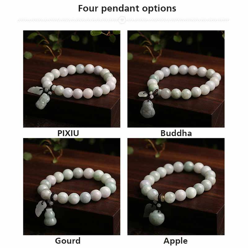Buddha Stones Natural Jade Pi Xiu Buddha Gourd Apple Success Bracelet - image 9