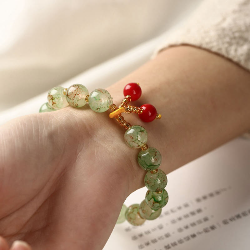 Buddha Stones Liuli Glass Bead Blessing Harmony Bracelet - image 1