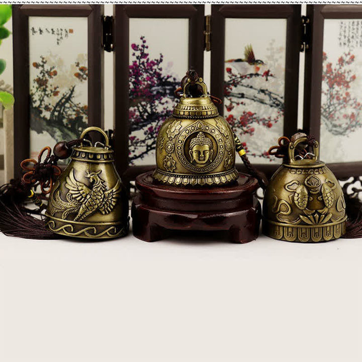 Buddha Stones Feng Shui Buddha Koi Fish Phoenix Wind Chime Bell Luck Wall Hanging Decoration - image 4