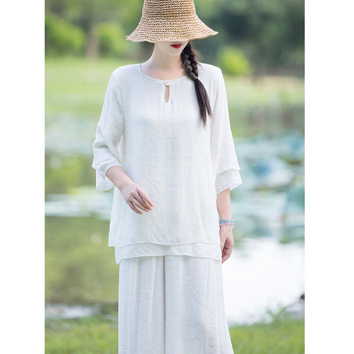 Tai Chi Meditation Prayer Zen Spiritual Morning Practice Clothing Women's Set - image 10