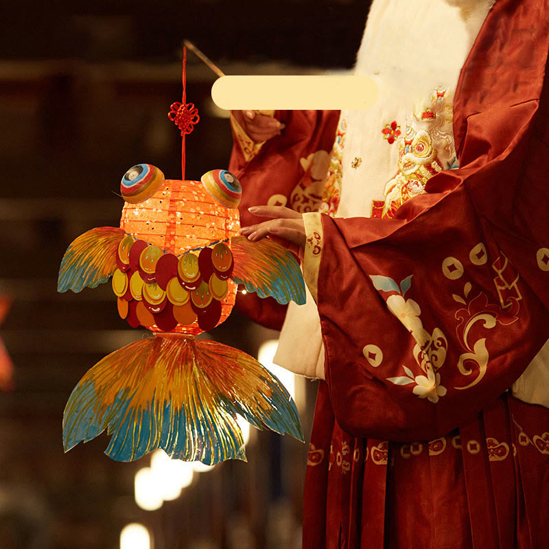 Buddha Stones DIY Good Luck Koi Fish Paper Lantern Lamp Mid-Autumn Festival Child Kids Lantern Decoration - image 3