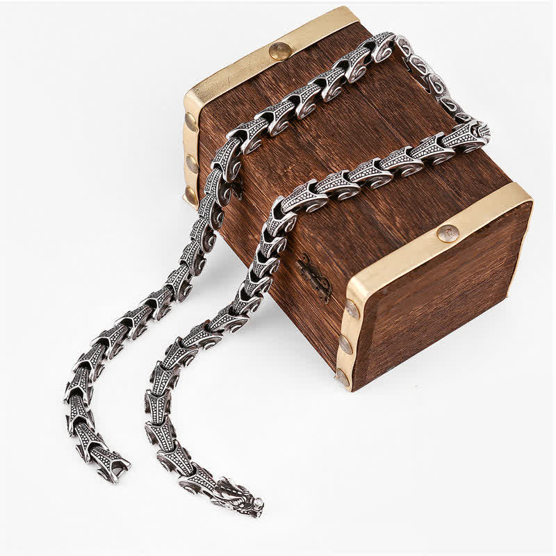 Buddha Stones Dragon Pattern Titanium Steel Protection Necklace Pendant Bracelet - image 7