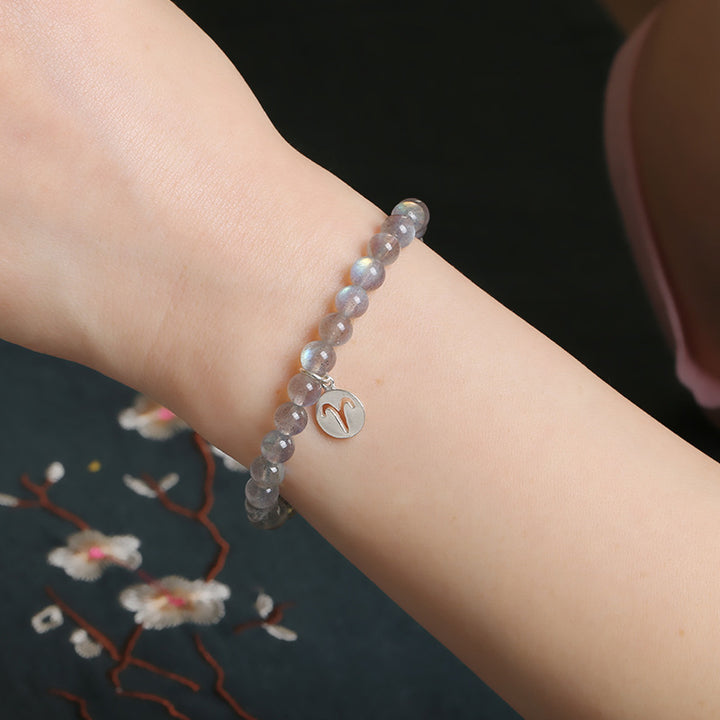 12 Constellations of the Zodiac Moonstone Charming Bracelet - image 4