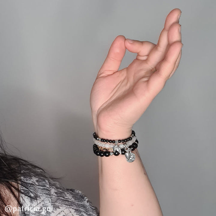 Buddha Stones 3PCS Natural Quartz Crystal Beaded Healing Energy Lotus Bracelet - image 10