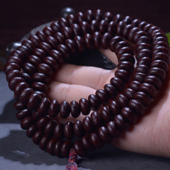 Buddha Stones Natural Tibet 108 Mala Beads Purple Bodhi Seed Wealth Bracelet - 8mm - image 0