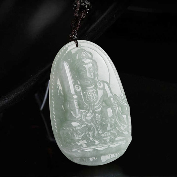 Buddha Stones Chinese Zodiac Natal Buddha Jade Wealth Prosperity Necklace Pendant - image 5