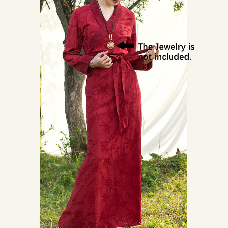 Buddha Stones Tibetan Dress Clothing Lhasa Long Wrap Dress Maxi Dress Women Clothing - image 13