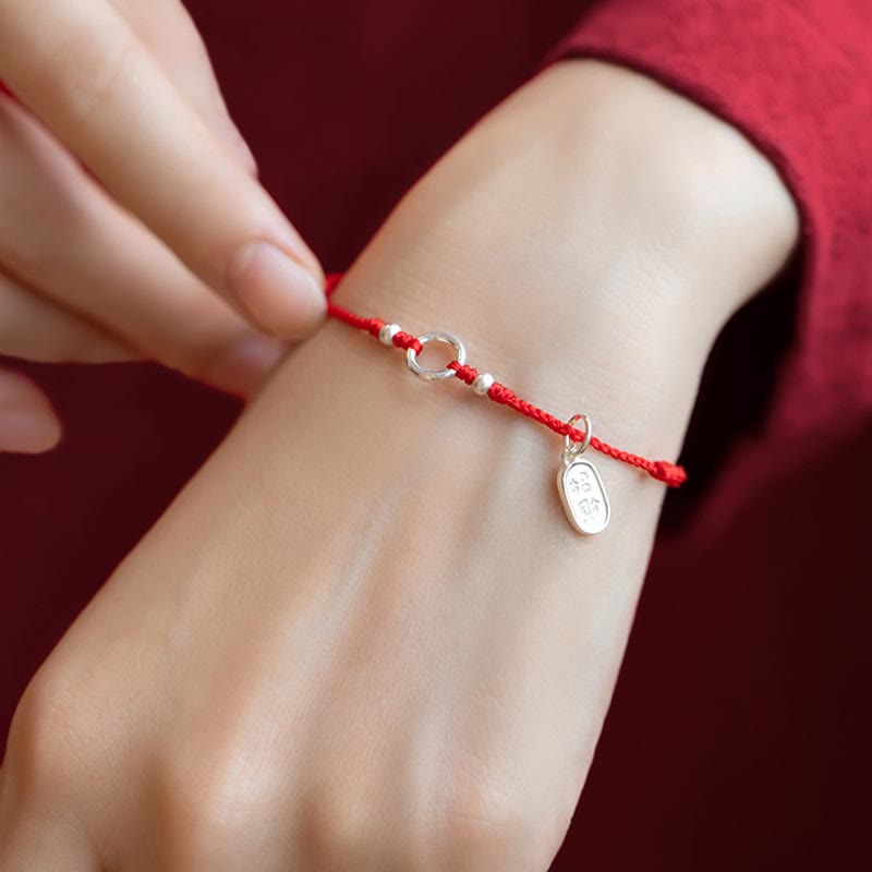 Buddha Stones 925 Sterling Silver Lucky Fortune Peace Joy Lotus Peace Buckle Red String Bracelet - image 16