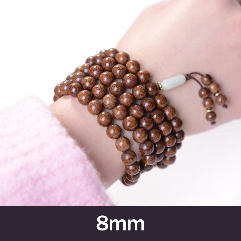 Buddha Stones 108 Mala Beads Rosewood Jade Calm Bracelet - 8mm - image 4