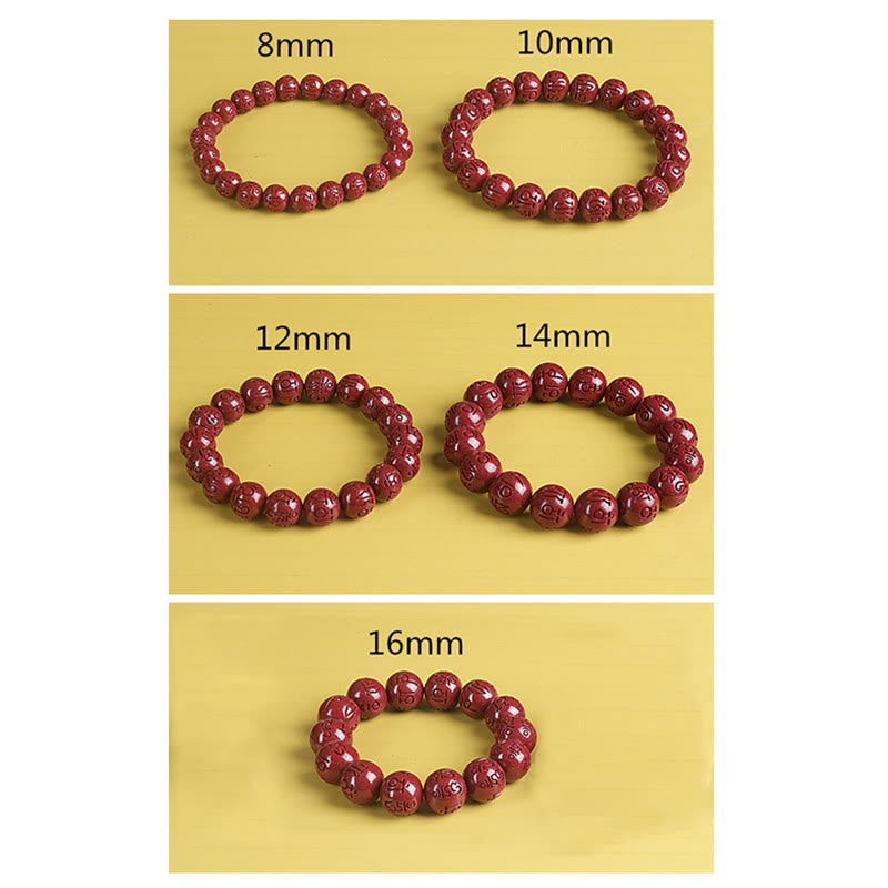 Buddha Stones Natural Double PiXiu Cinnabar Om Mani Padme Hum Wealth Luck Bead Bracelet - image 22