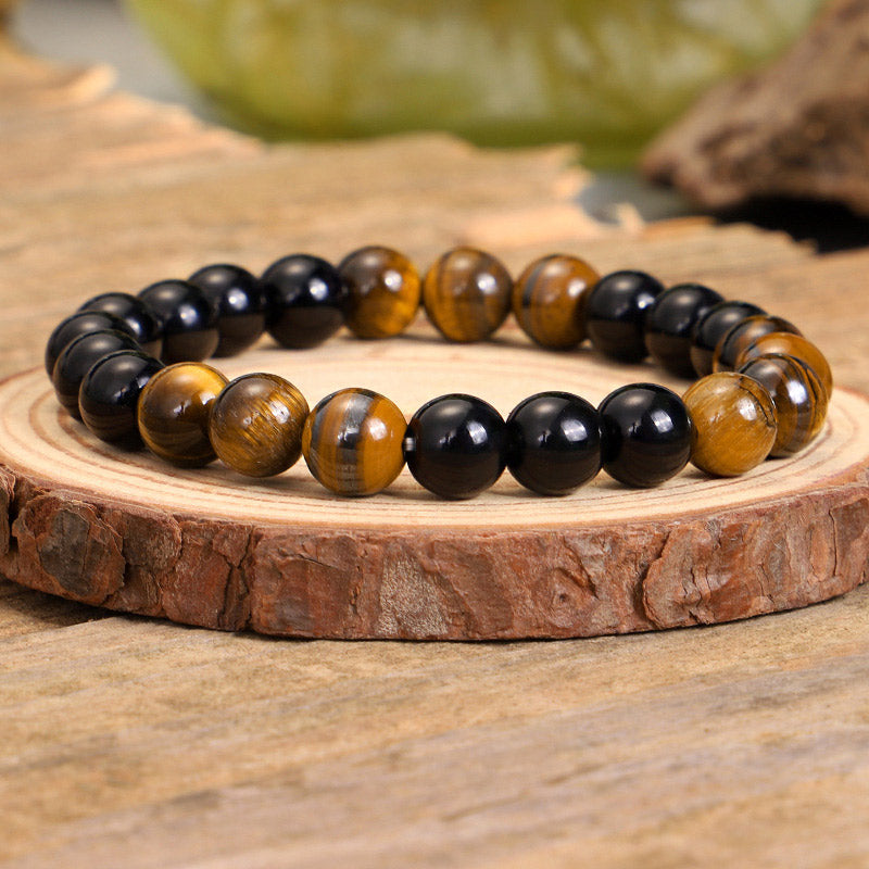 Buddha Stones Tibetan Black Onyx Tiger Eye Protection Necklace Mala Set - image 5