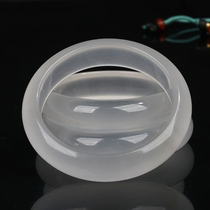 Buddha Stones Natural Translucent Golden Silk Jade Wealth Luck Bracelet Bangle - image 4