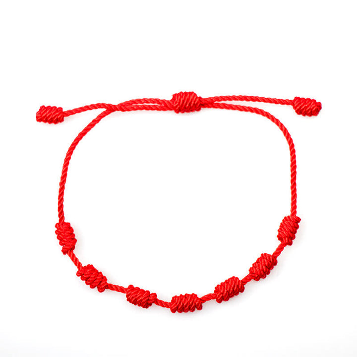 Buddha Stones 4Pcs Evil Eye Seven Knot Red String Protection Bracelet - image 11