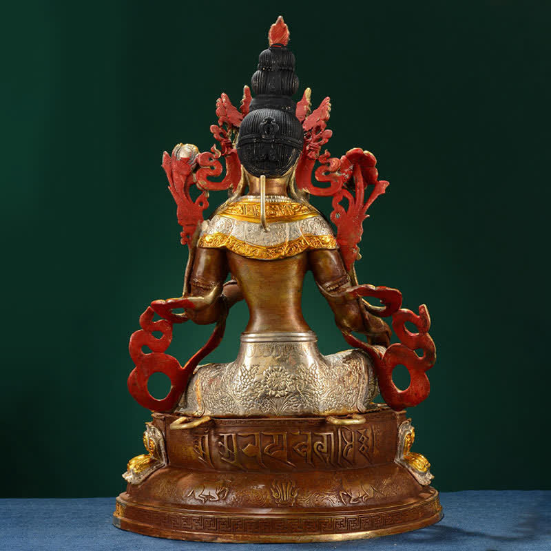 Buddha Stones Bodhisattva Green Tara Hope Copper Statue Decoration - image 7