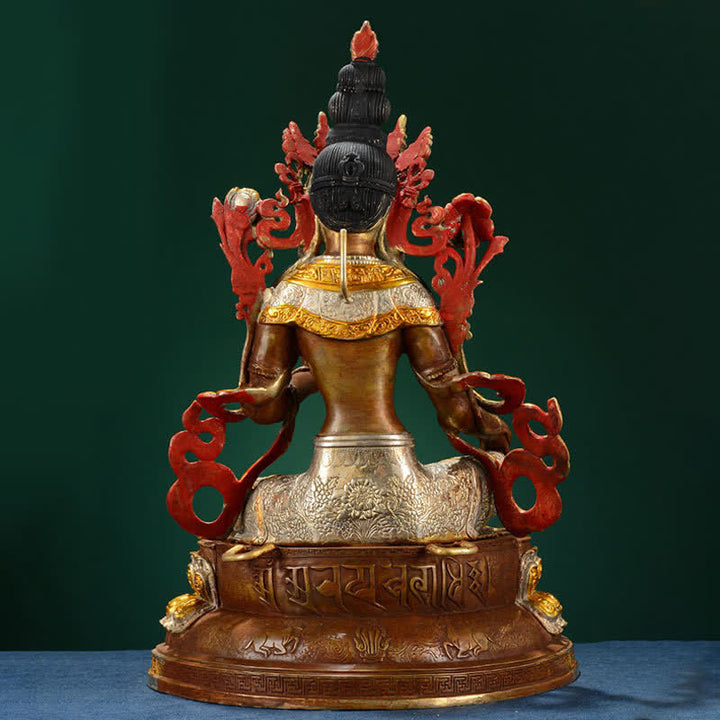 Buddha Stones Bodhisattva Green Tara Hope Copper Statue Decoration - image 7