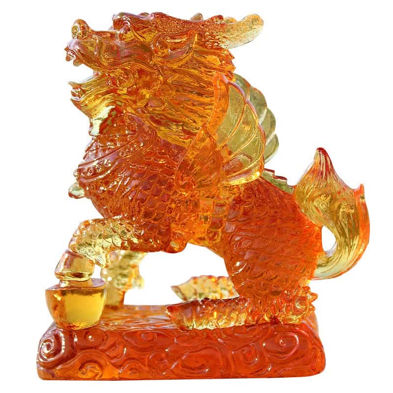 Buddha Stones Feng Shui Kirin Handmade Liuli Crystal Art Piece Fortune Home Office Decoration - image 14