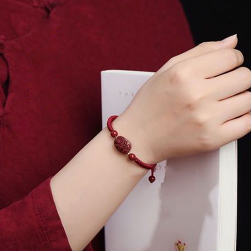 Buddha Stones Chinese Zodiac Natal Buddha Cinnabar Keep Away Evil Spirits Rope Bracelet - image 10