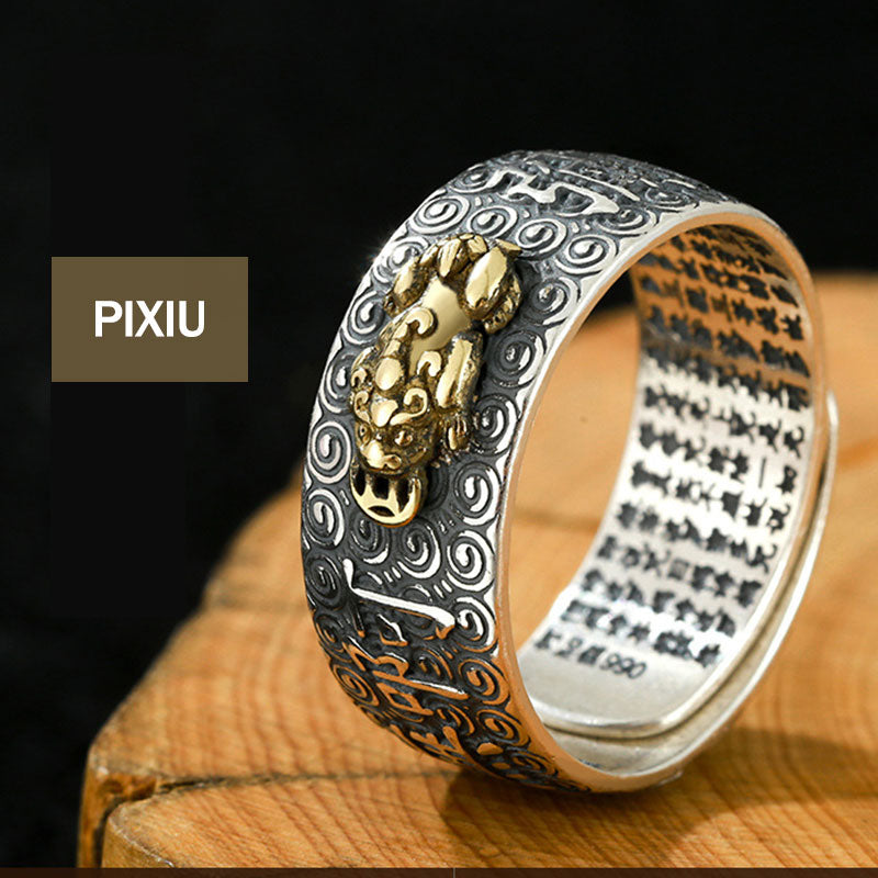 Buddha Stones Chinese Zodiac Natal Buddha Wealth Luck Adjustable Ring - Pixiu - image 9