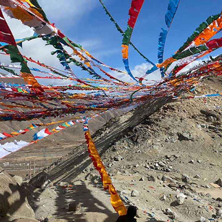 Buddha Stones Tibetan 5 Colors Windhorse Auspicious Outdoor 25 Pcs Prayer Flag - image 28