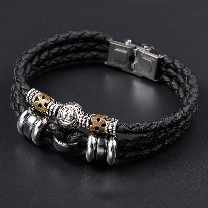 Buddha Stones 12 Constellations of the Zodiac Hematite Protection Bracelet - image 2