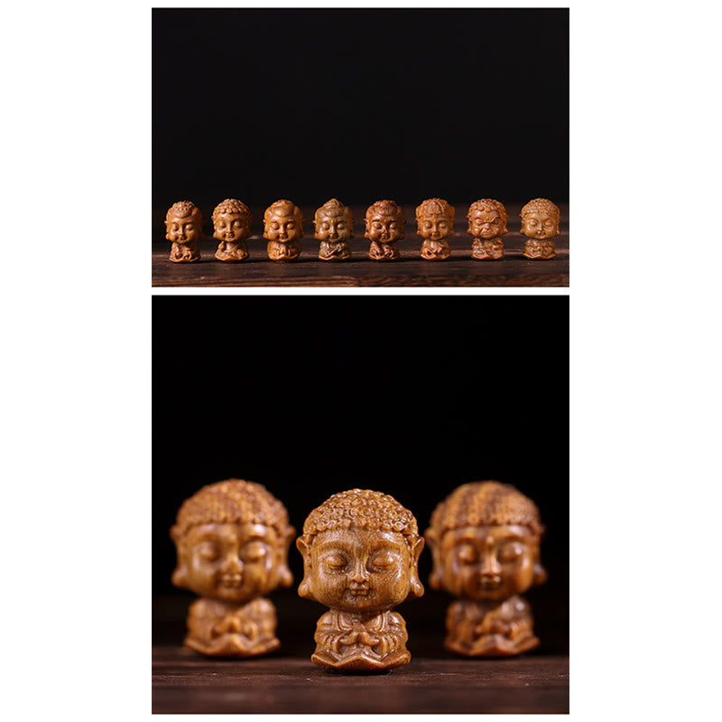 Buddha Stones Chinese Zodiac Natal Buddha Green Sandalwood Lotus Engraved Positive Home Decoration - image 16