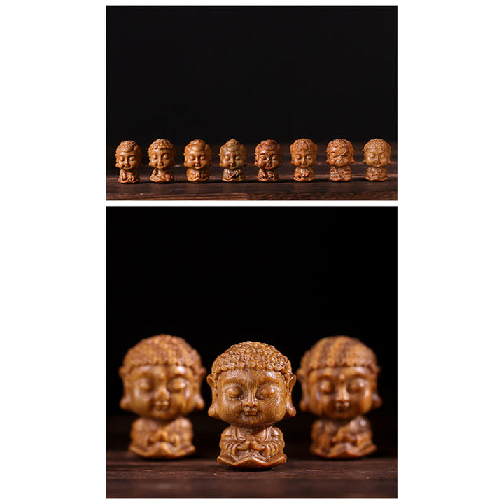 Buddha Stones Chinese Zodiac Natal Buddha Green Sandalwood Lotus Engraved Positive Home Decoration - image 16