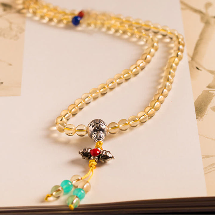 925 Sterling Silver 108 Mala Beads Natural Citrine Red Agate Amber Pleasure Charm Bracelet - image 21