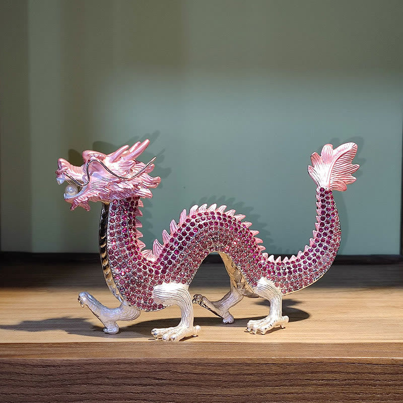 Buddha Stones Handmade Feng Shui Dragon Luck Success Home Decoration - Pink - image 10