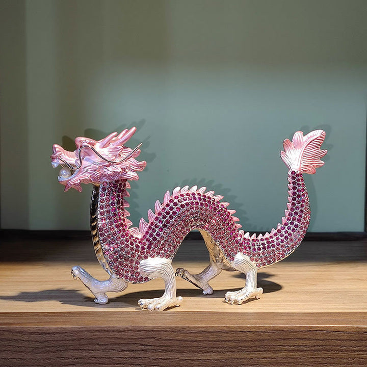 Buddha Stones Handmade Feng Shui Dragon Luck Success Home Decoration - Pink - image 10