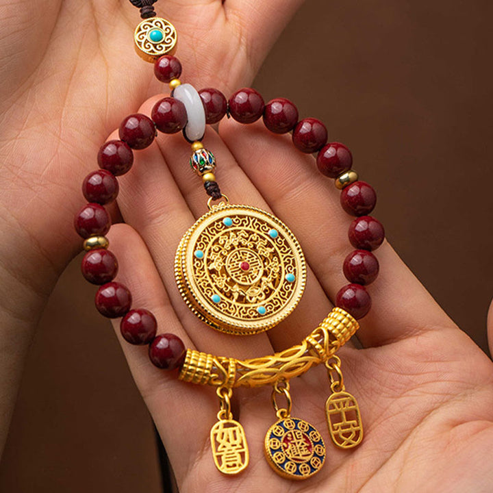 Buddha Stones Natural Cinnabar Wish Ruyi Peace Blessing Car Hanging Decoration - image 5