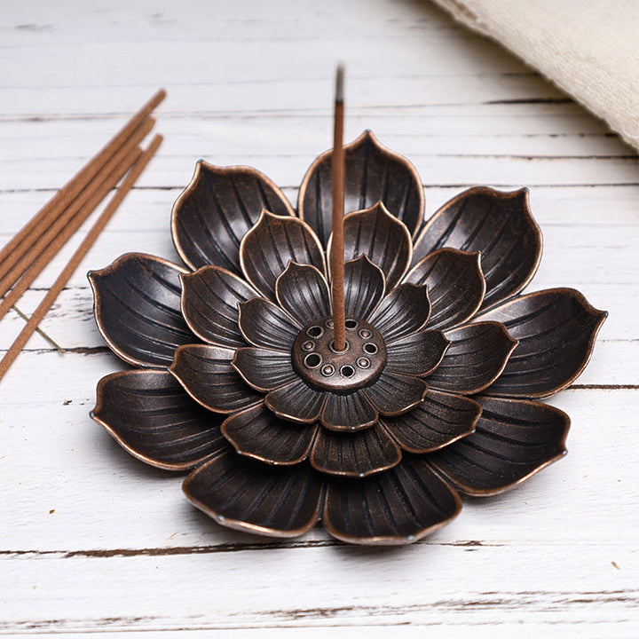 Buddha Stones Creative Six-hole Lotus Incense Burner - image 1