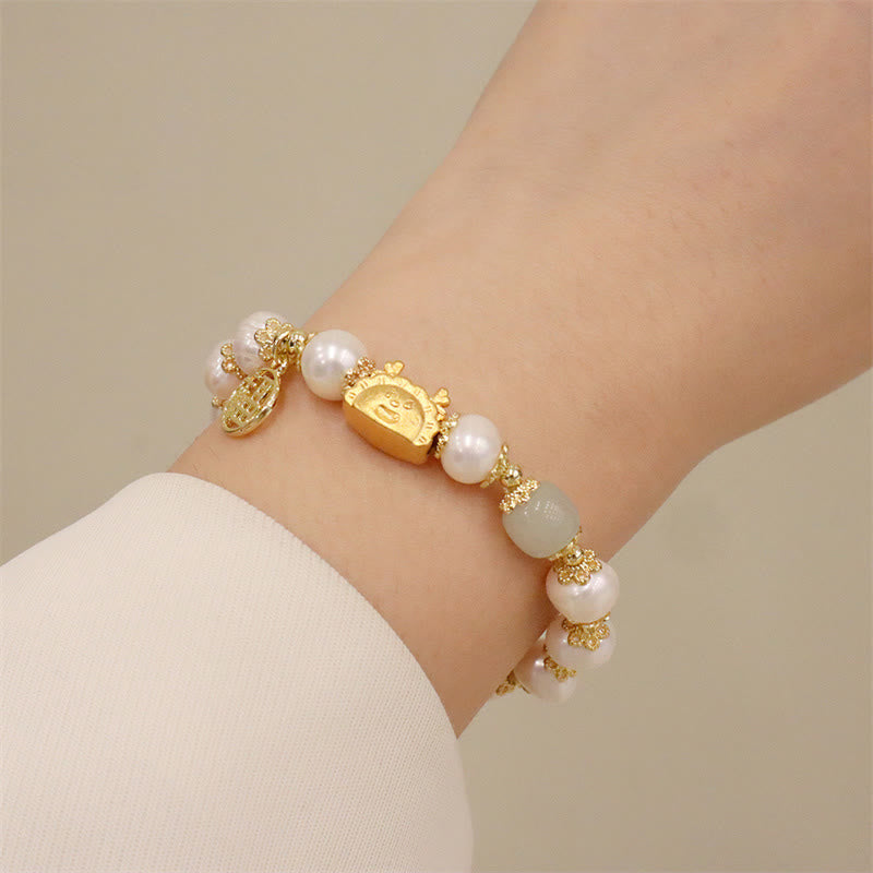 Buddha Stones Year Of The Dragon Red Agate Strawberry Quartz Black Obsidian Jade Garnet Pearl Cinnabar Dumpling Dragon Luck Fu Character Bracelet - image 30