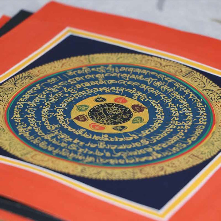 Buddha Stones Tibetan Handmade Thangka Painting Spiritual Blessing Blind Box Random Color Pattern - 55*55cm(Random Pattern) - image 0