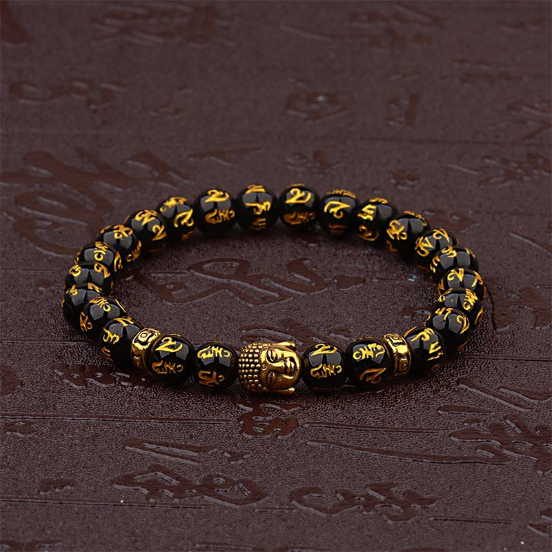 Buddha Stones Tibetan Buddha Mantra Amulet Bracelet - image 3