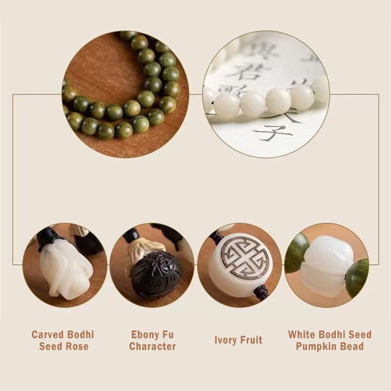 Buddha Stones Natural Green Sandalwood Bodhi Seed Soothing Bracelet - image 12
