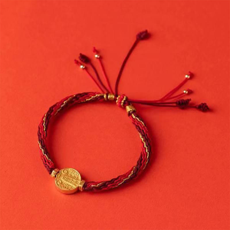 Buddha Stones Five Directions Gods of Wealth Handmade Reincarnation Knot Protection String Braid Bracelet - image 6
