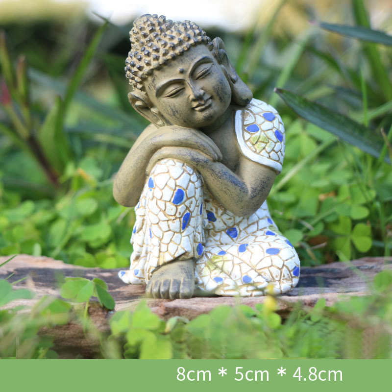 Buddha Stones Meditating Zen Buddha Serenity Resin Statue Figurine Home Decoration - image 4