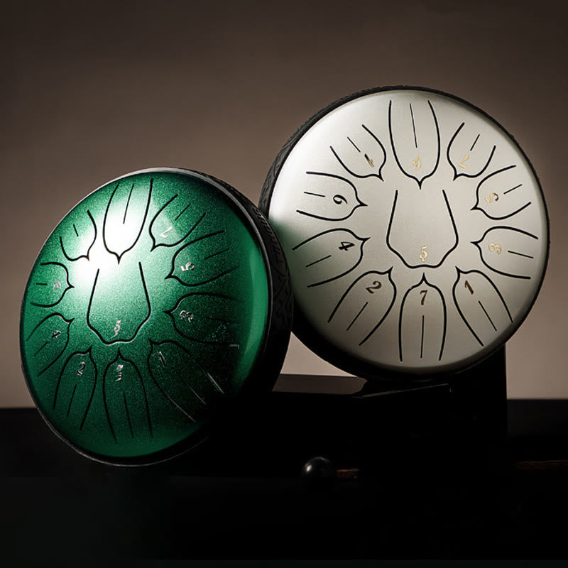 Buddha Stones Steel Tongue Drum Sound Healing Meditation Yoga Lotus Drum Kit 11 Note 6 Inch - image 0