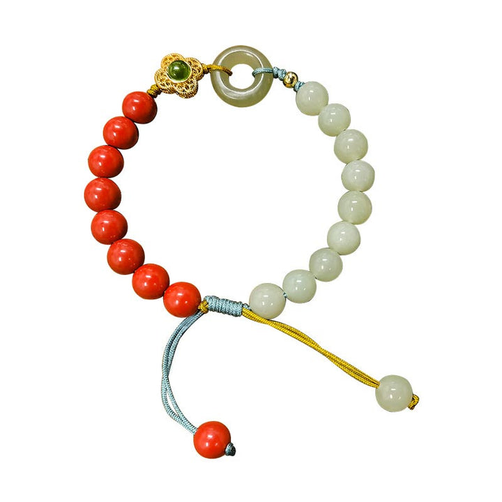Natural Cinnabar Jade Blessing Bracelet - image 5