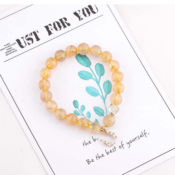 Citrine Luck Protection Moon Charm Bracelet - image 5