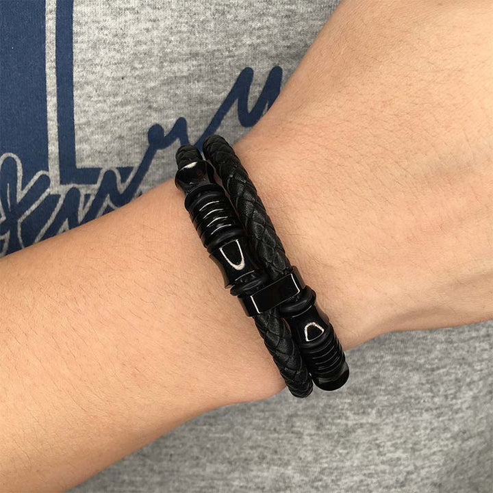 Buddha Stones Layered Leather Weave Fortune Bracelet - image 3