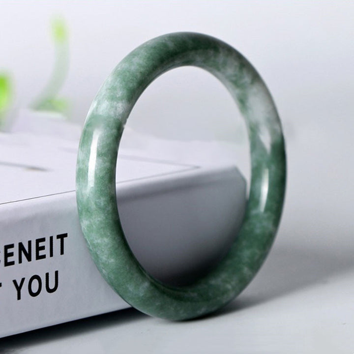 Buddha Stones Natural Jade Luck Abundance Bangle Bracelet - image 9
