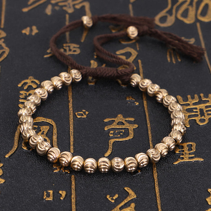 Buddha Stones Tibetan Handmade Copper Bead Luck String Bracelet - image 9
