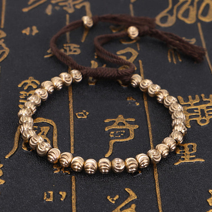 Buddha Stones Tibetan Handmade Copper Bead Luck String Bracelet - image 9
